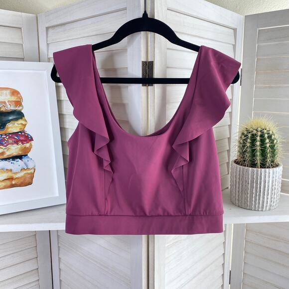 Victoria's Secret purple ruffle crop top size medium - Picture 3 of 6